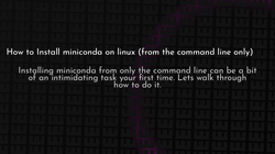 article cover for 
 How to Install miniconda on linux (from the command line only)
